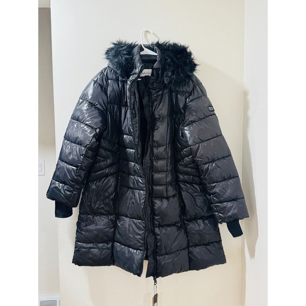 Nicole Miller Hooded Parka Jacket With Faux Fur Trimmed Hood Size 2XL